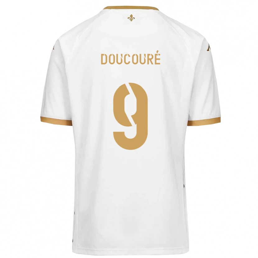 Danxen Kinder Ibrahima Doucouré #9 Weiß Gold Auswärtstrikot Trikot 2025/26 T-Shirt Schweiz