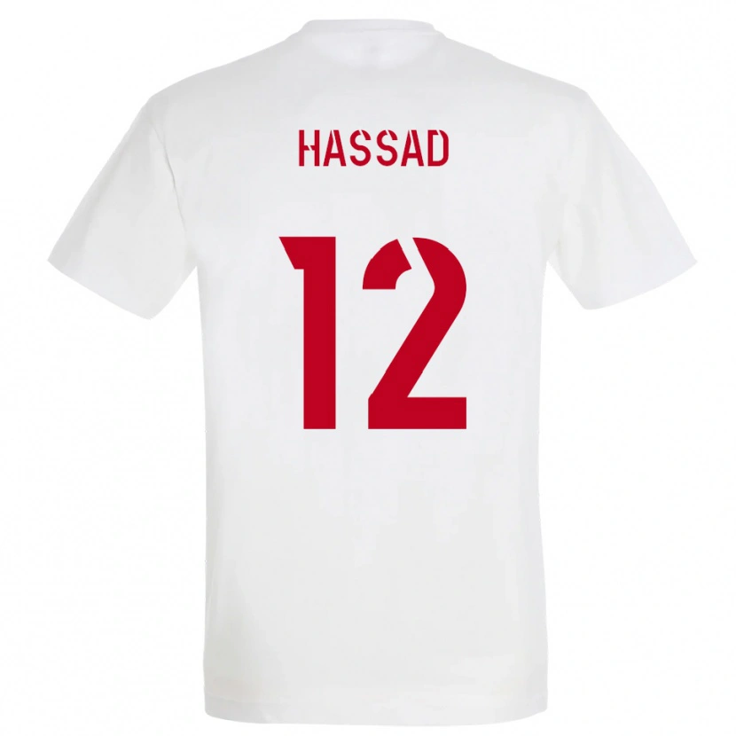 Danxen Kinder Rayan Hassad #12 Weiß Rot Gelb Auswärtstrikot Trikot 2025/26 T-Shirt Schweiz
