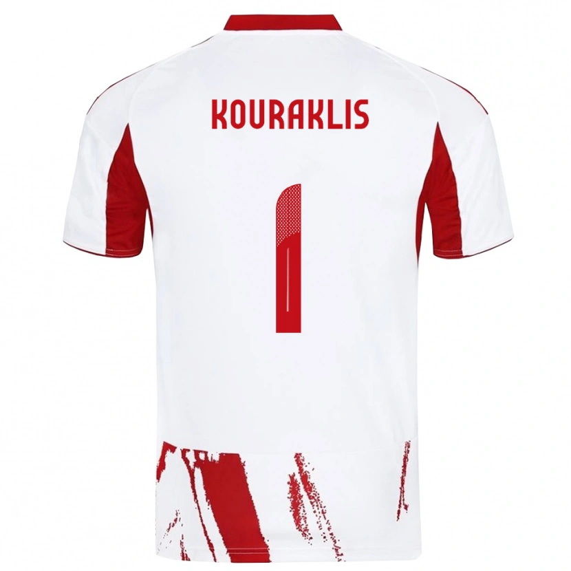 Danxen Kinder Georgios Kouraklis #1 Weiß Rot Auswärtstrikot Trikot 2025/26 T-Shirt Schweiz