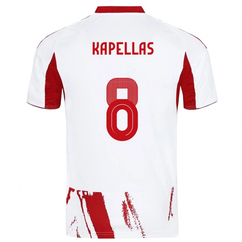 Danxen Kinder Christos Kapellas #8 Weiß Rot Auswärtstrikot Trikot 2025/26 T-Shirt Schweiz