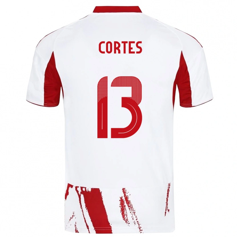 Danxen Kinder Ethan Cortes #13 Weiß Rot Auswärtstrikot Trikot 2025/26 T-Shirt Schweiz