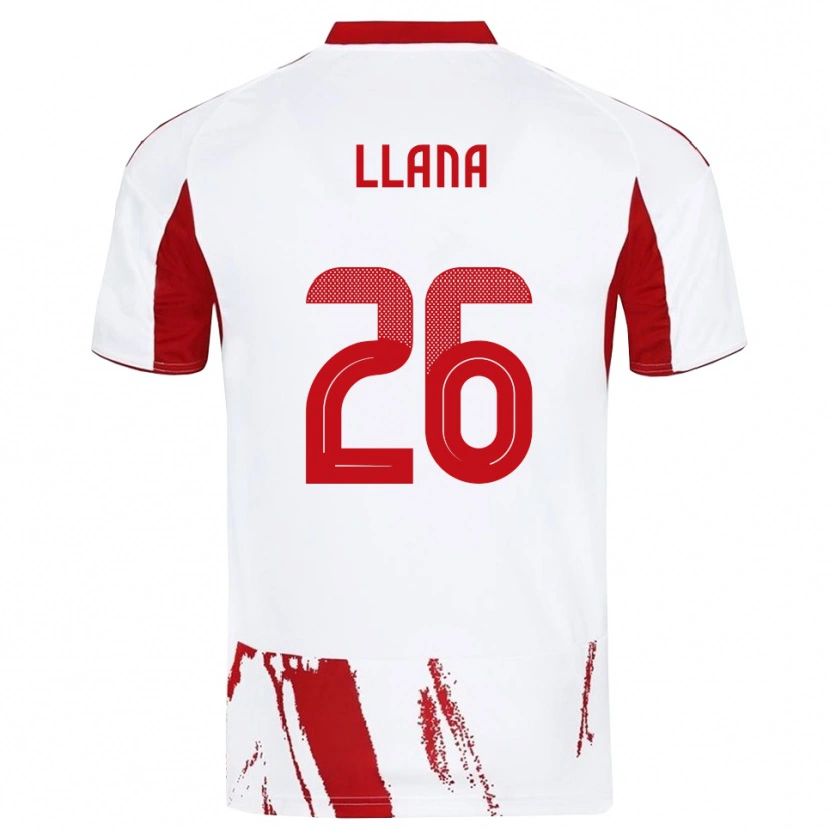 Danxen Kinder Andreas Llana #26 Weiß Rot Auswärtstrikot Trikot 2025/26 T-Shirt Schweiz