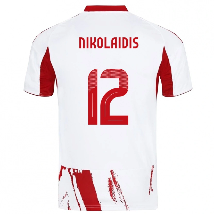 Danxen Kinder Georgios Nikolaidis #12 Weiß Rot Auswärtstrikot Trikot 2025/26 T-Shirt Schweiz
