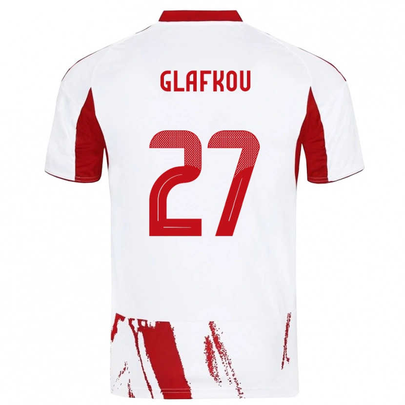 Danxen Kinder Anastasis Glafkou #27 Weiß Rot Auswärtstrikot Trikot 2025/26 T-Shirt Schweiz