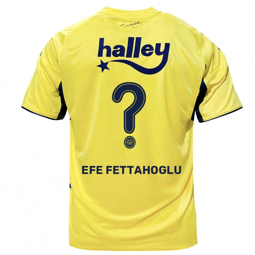 Danxen Kinder Adnan Efe Fettahoğlu #0 Gelb Marineblau Auswärtstrikot Trikot 2025/26 T-Shirt Schweiz