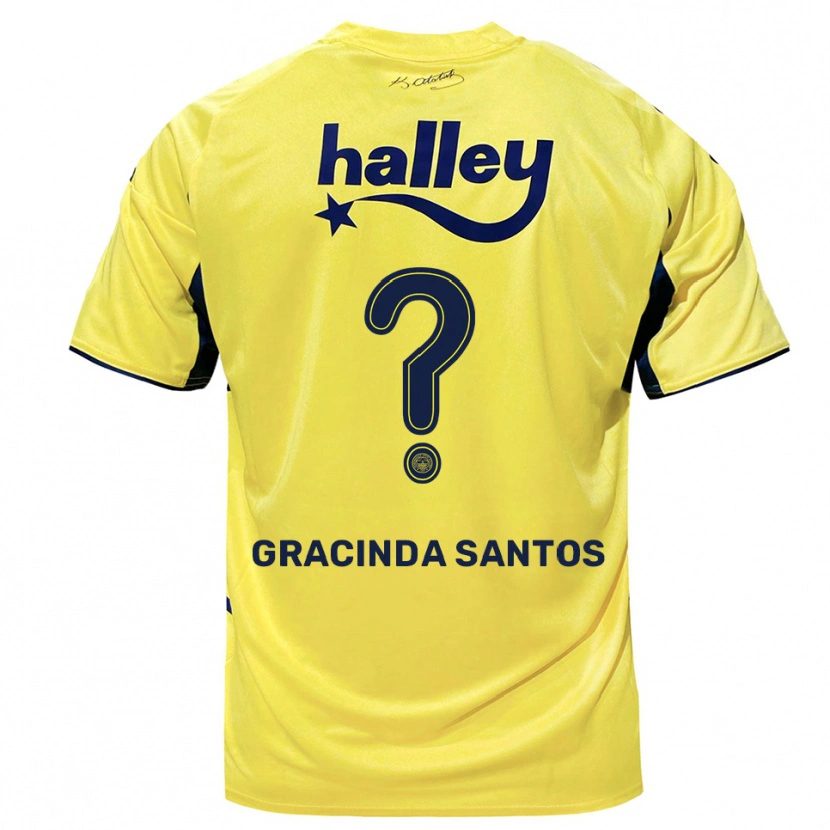 Danxen Kinder Elena Gracinda Santos #0 Gelb Marineblau Auswärtstrikot Trikot 2025/26 T-Shirt Schweiz