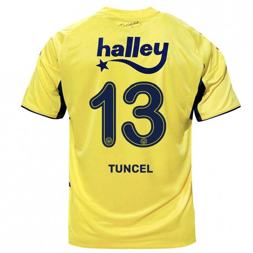 Danxen Kinder Ercan Tuncel #13 Gelb Marineblau Auswärtstrikot Trikot 2025/26 T-Shirt Schweiz