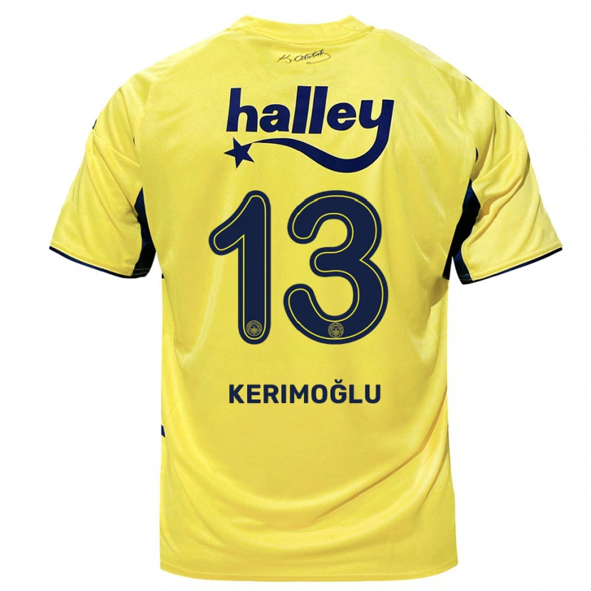 Danxen Kinder Zeynep Kerimoğlu #13 Gelb Marineblau Auswärtstrikot Trikot 2025/26 T-Shirt Schweiz