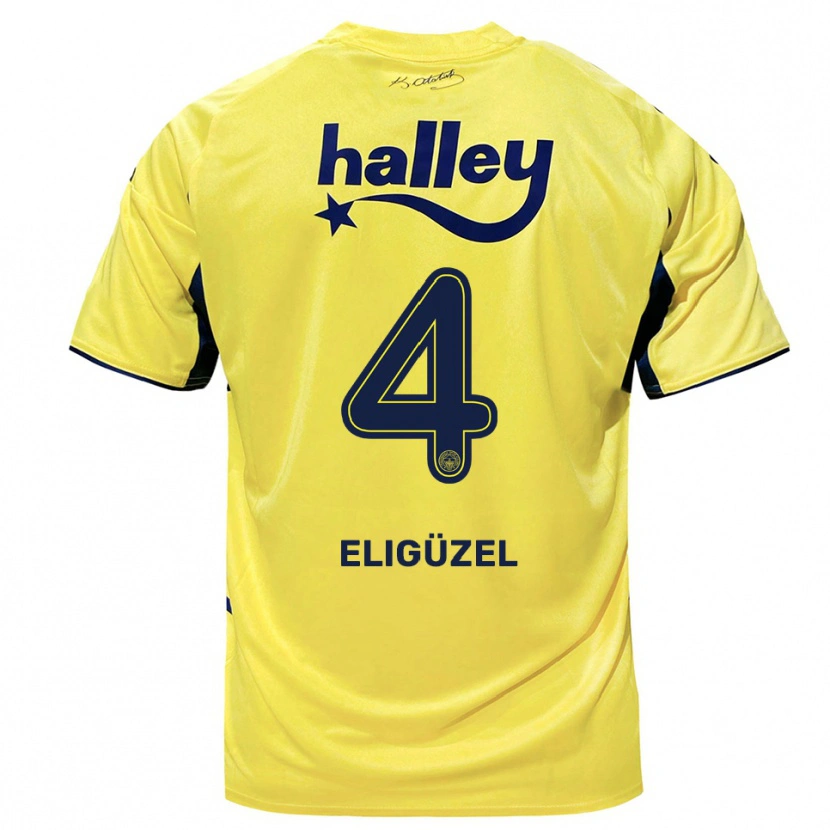 Danxen Kinder Boran Eligüzel #4 Gelb Marineblau Auswärtstrikot Trikot 2025/26 T-Shirt Schweiz