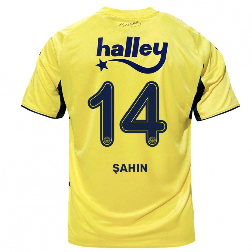 Danxen Kinder Uğur Şahin #14 Gelb Marineblau Auswärtstrikot Trikot 2025/26 T-Shirt Schweiz