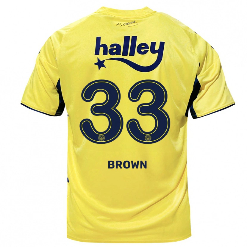 Danxen Kinder Archie Brown #33 Gelb Marineblau Auswärtstrikot Trikot 2025/26 T-Shirt Schweiz
