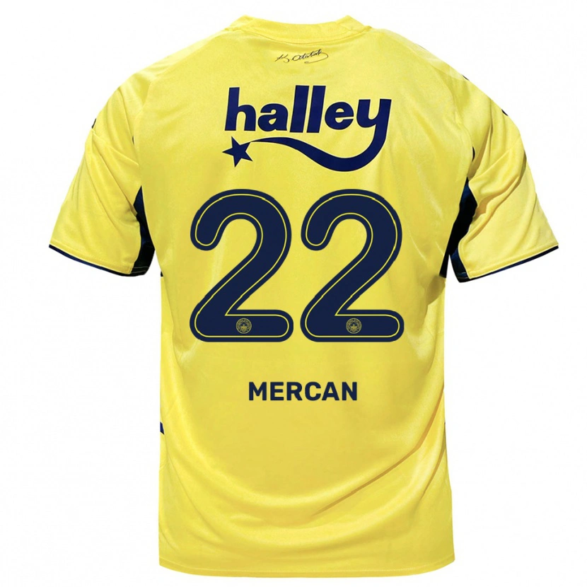 Danxen Kinder Levent Mercan #22 Gelb Marineblau Auswärtstrikot Trikot 2025/26 T-Shirt Schweiz