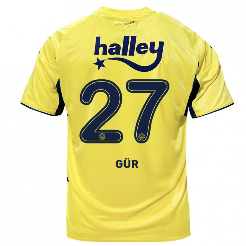 Danxen Kinder Ata Gür #27 Gelb Marineblau Auswärtstrikot Trikot 2025/26 T-Shirt Schweiz