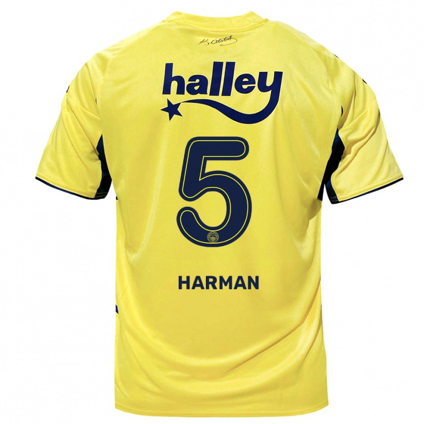 Danxen Kinder Rıdvan Harman #5 Gelb Marineblau Auswärtstrikot Trikot 2025/26 T-Shirt Schweiz