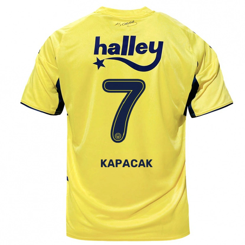 Danxen Kinder Burak Kapacak #7 Gelb Marineblau Auswärtstrikot Trikot 2025/26 T-Shirt Schweiz