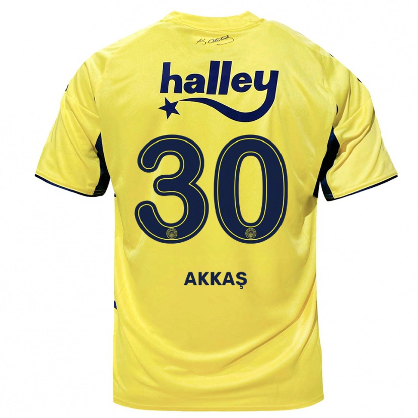 Danxen Kinder Arda Akkaş #30 Gelb Marineblau Auswärtstrikot Trikot 2025/26 T-Shirt Schweiz