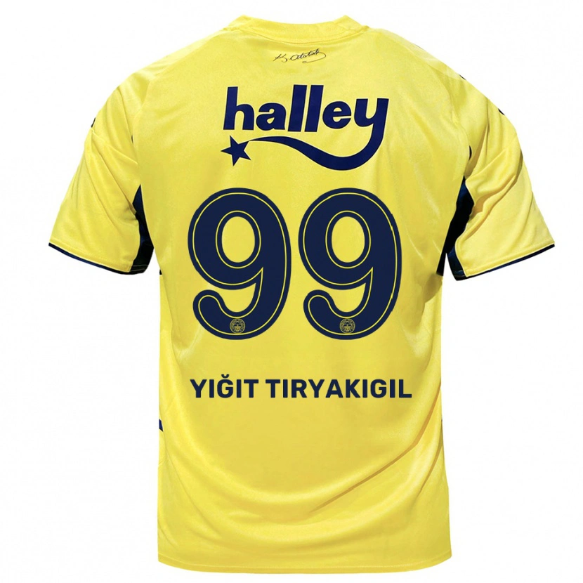 Danxen Kinder Ömer Yiğit Tiryakigil #99 Gelb Marineblau Auswärtstrikot Trikot 2025/26 T-Shirt Schweiz