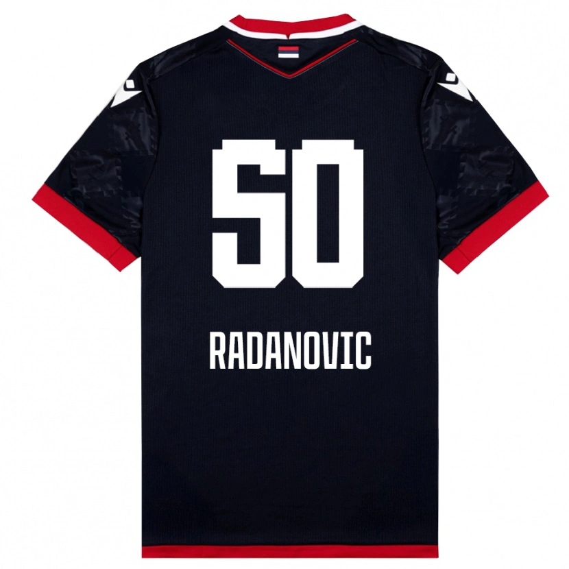 Danxen Kinder Savo Radanovic #50 Schwarz Rot Auswärtstrikot Trikot 2025/26 T-Shirt Schweiz