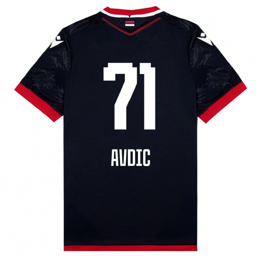 Danxen Kinder Adem Avdic #71 Schwarz Rot Auswärtstrikot Trikot 2025/26 T-Shirt Schweiz