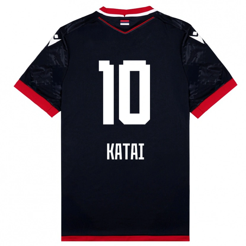 Danxen Kinder Aleksandar Katai #10 Schwarz Rot Auswärtstrikot Trikot 2025/26 T-Shirt Schweiz