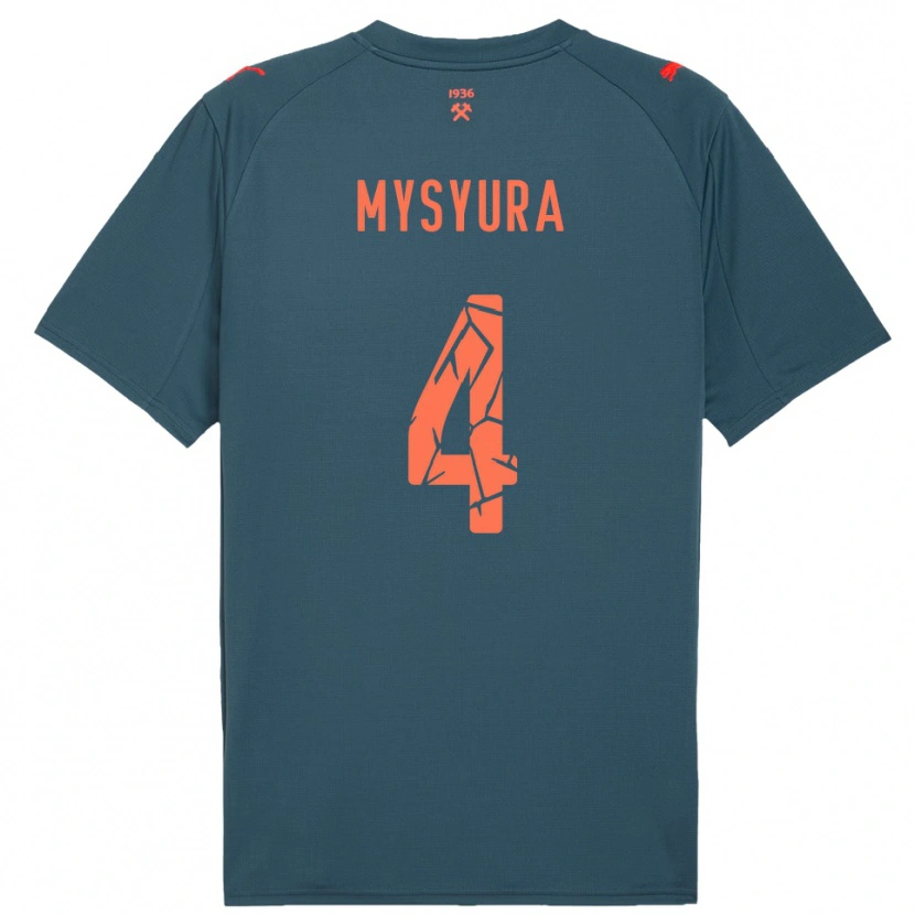 Danxen Kinder Maksym Mysyura #4 Marineblau Rot Auswärtstrikot Trikot 2025/26 T-Shirt Schweiz