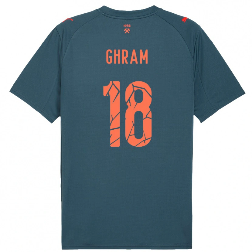 Danxen Kinder Alaa Ghram #18 Marineblau Rot Auswärtstrikot Trikot 2025/26 T-Shirt Schweiz