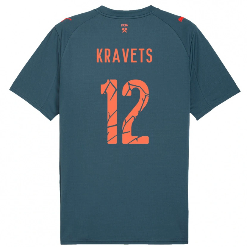 Danxen Kinder Vladyslav Kravets #12 Marineblau Rot Auswärtstrikot Trikot 2025/26 T-Shirt Schweiz