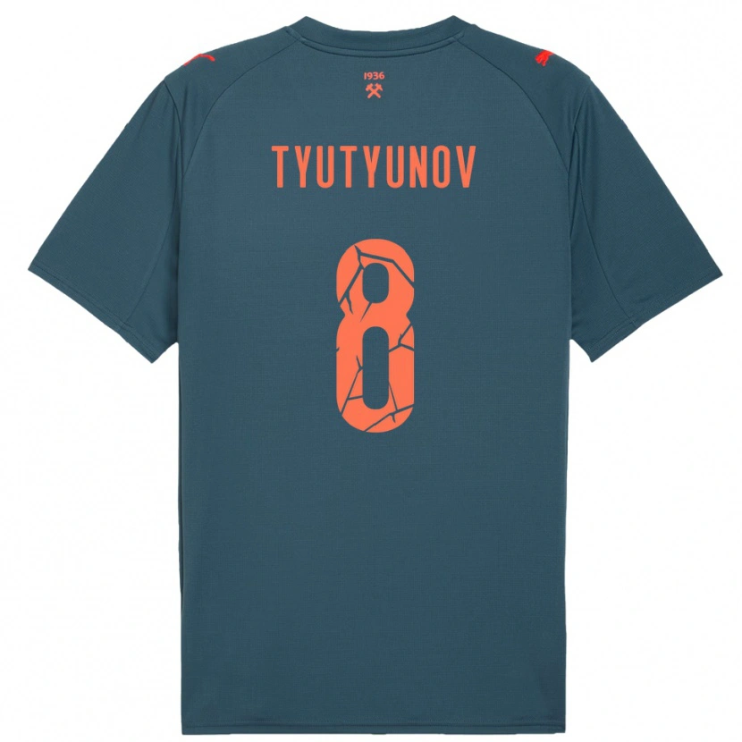 Danxen Kinder Vladyslav Tyutyunov #8 Marineblau Rot Auswärtstrikot Trikot 2025/26 T-Shirt Schweiz