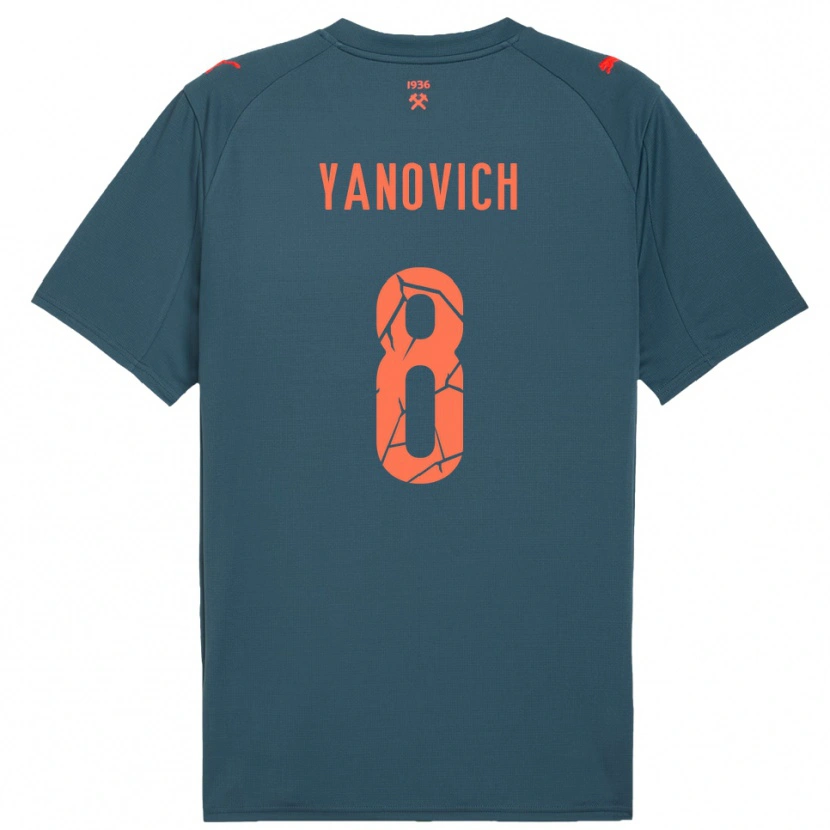 Danxen Kinder Yevgen Yanovich #8 Marineblau Rot Auswärtstrikot Trikot 2025/26 T-Shirt Schweiz