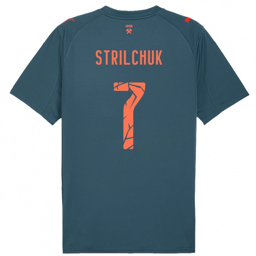 Danxen Kinder Dmytro Strilchuk #7 Marineblau Rot Auswärtstrikot Trikot 2025/26 T-Shirt Schweiz