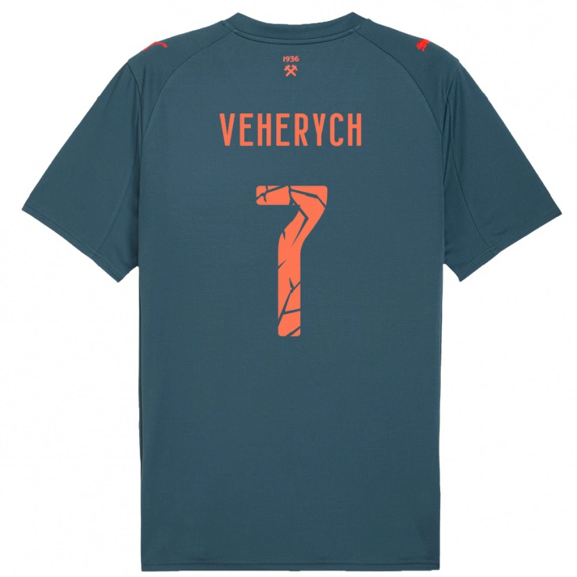 Danxen Kinder Nadiia Veherych #7 Marineblau Rot Auswärtstrikot Trikot 2025/26 T-Shirt Schweiz
