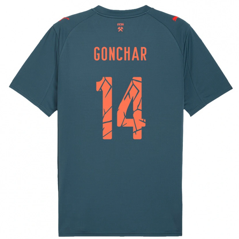 Danxen Kinder Maksym Gonchar #14 Marineblau Rot Auswärtstrikot Trikot 2025/26 T-Shirt Schweiz