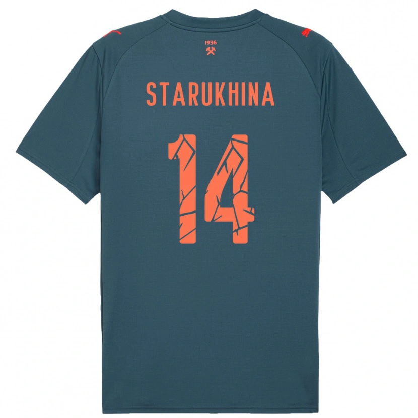 Danxen Kinder Alina Starukhina #14 Marineblau Rot Auswärtstrikot Trikot 2025/26 T-Shirt Schweiz