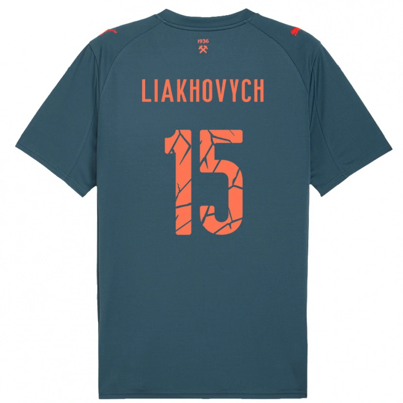 Danxen Kinder Anastasiia Liakhovych #15 Marineblau Rot Auswärtstrikot Trikot 2025/26 T-Shirt Schweiz