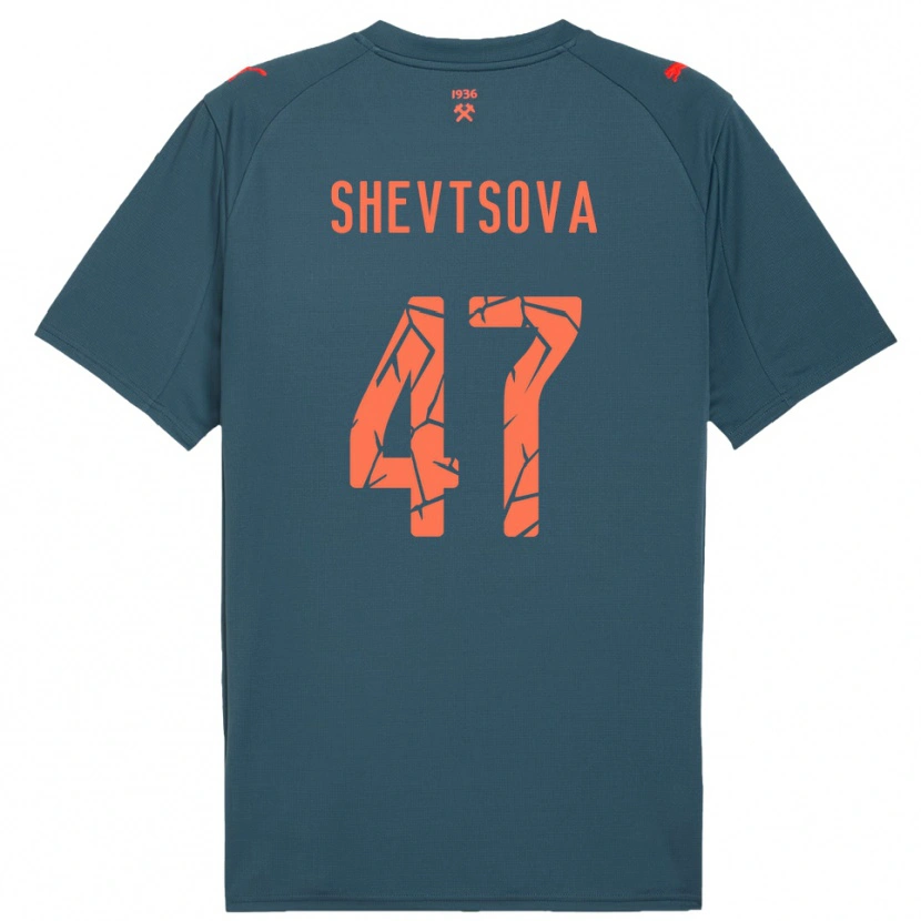 Danxen Kinder Viktoriia Shevtsova #47 Marineblau Rot Auswärtstrikot Trikot 2025/26 T-Shirt Schweiz