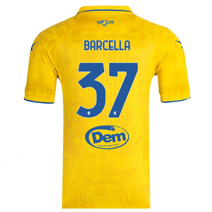 Danxen Herren Kevin Barcella #37 Gelb Blau Heimtrikot Trikot 2025/26 T-Shirt Schweiz