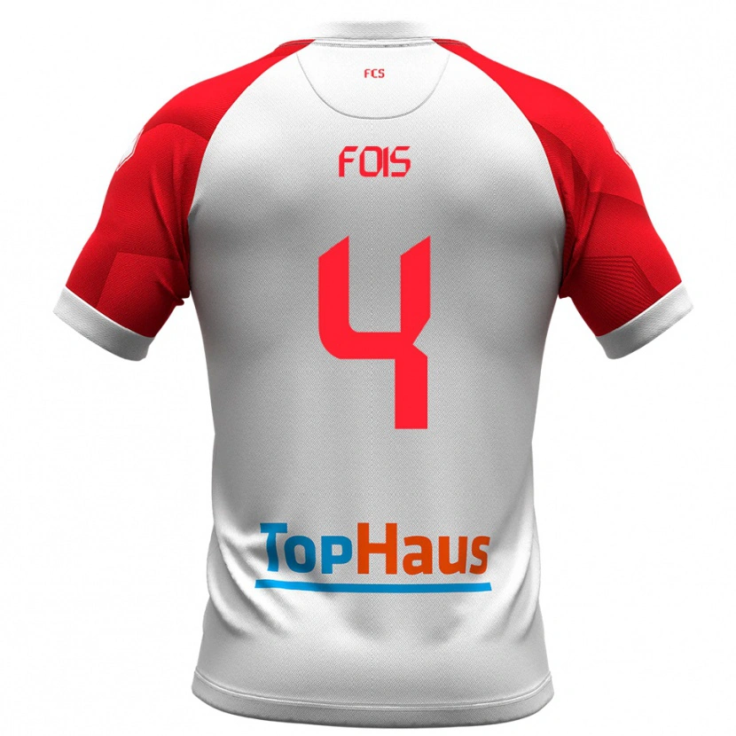Danxen Herren Daniel Fois #4 Weiß Rot Heimtrikot Trikot 2025/26 T-Shirt Schweiz