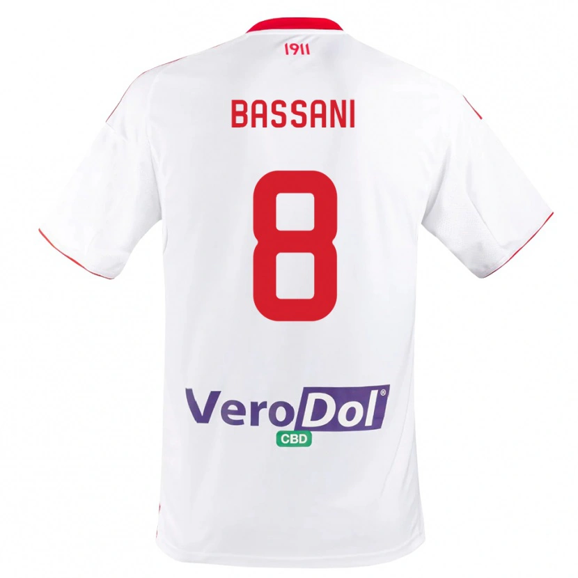 Danxen Herren Nicolò Bassani #8 Weiß Rot Heimtrikot Trikot 2025/26 T-Shirt Schweiz