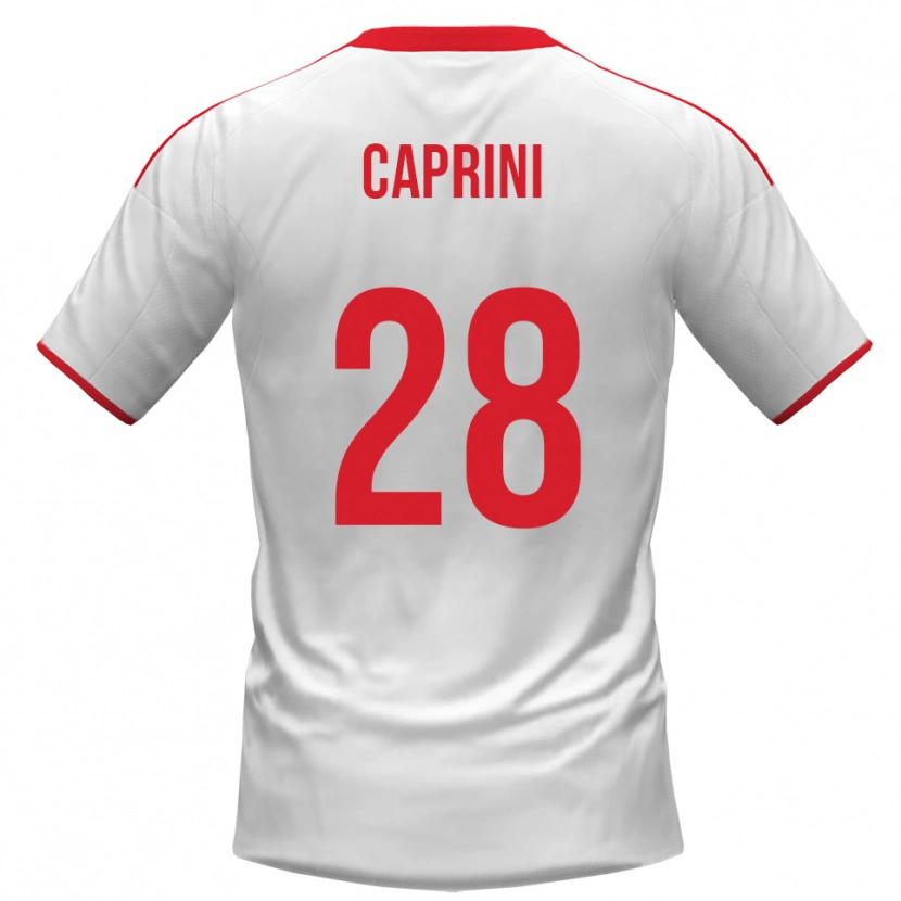 Danxen Herren Maat Daniel Caprini #28 Weiß Rot Heimtrikot Trikot 2025/26 T-Shirt Schweiz