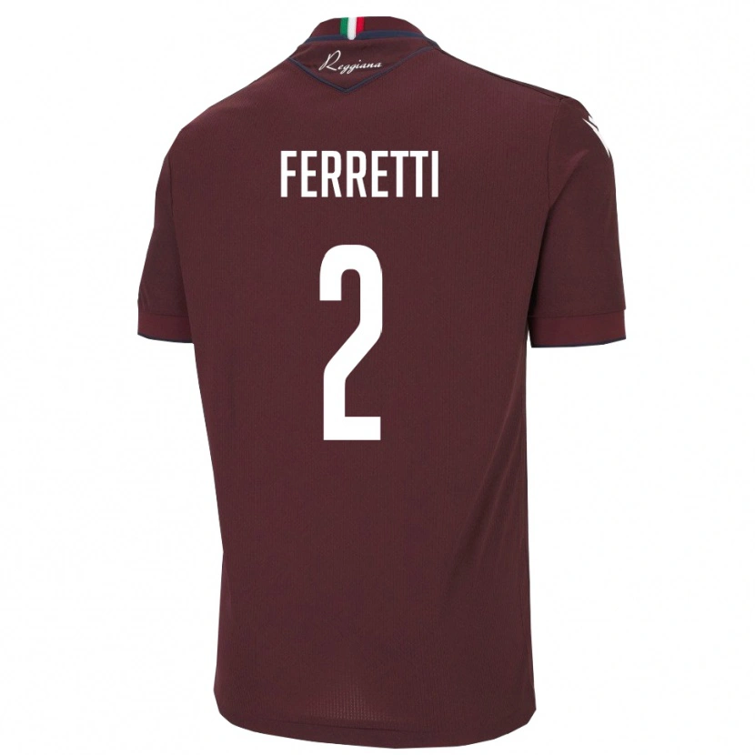 Danxen Herren Nicolò Ferretti #2 Burgund Weiß Heimtrikot Trikot 2025/26 T-Shirt Schweiz