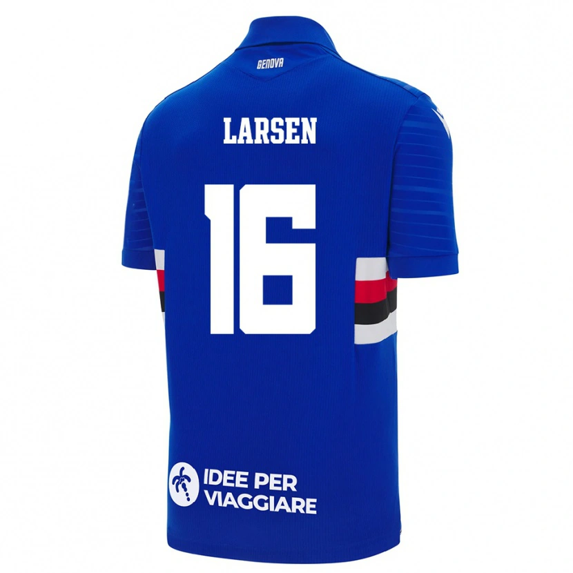 Danxen Herren Kathrine Østergaard Larsen #16 Blau Weiß Heimtrikot Trikot 2025/26 T-Shirt Schweiz