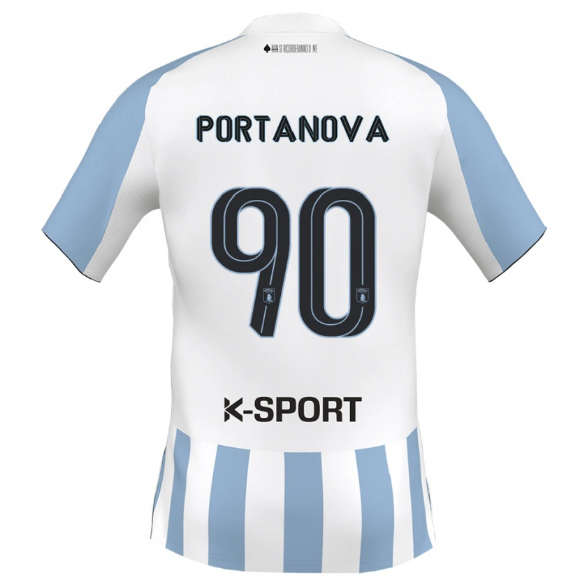 Danxen Herren Denis Portanova #90 Weiß Himmelblau Heimtrikot Trikot 2025/26 T-Shirt Schweiz