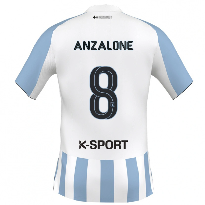 Danxen Herren Mattia Anzalone #8 Weiß Himmelblau Heimtrikot Trikot 2025/26 T-Shirt Schweiz