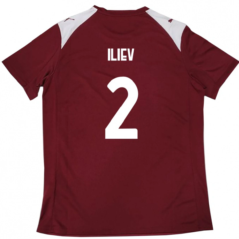 Danxen Herren Mario Iliev #2 Burgunderrot Weiß Heimtrikot Trikot 2025/26 T-Shirt Schweiz
