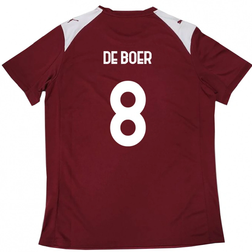 Danxen Herren Kees De Boer #8 Burgunderrot Weiß Heimtrikot Trikot 2025/26 T-Shirt Schweiz