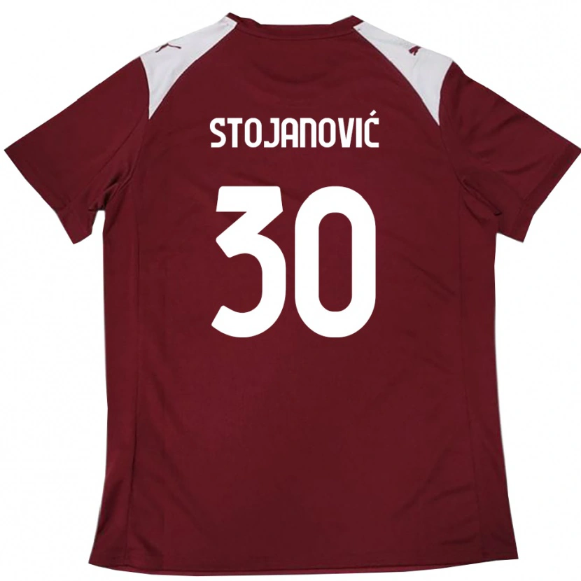 Danxen Herren Petar Stojanović #30 Burgunderrot Weiß Heimtrikot Trikot 2025/26 T-Shirt Schweiz