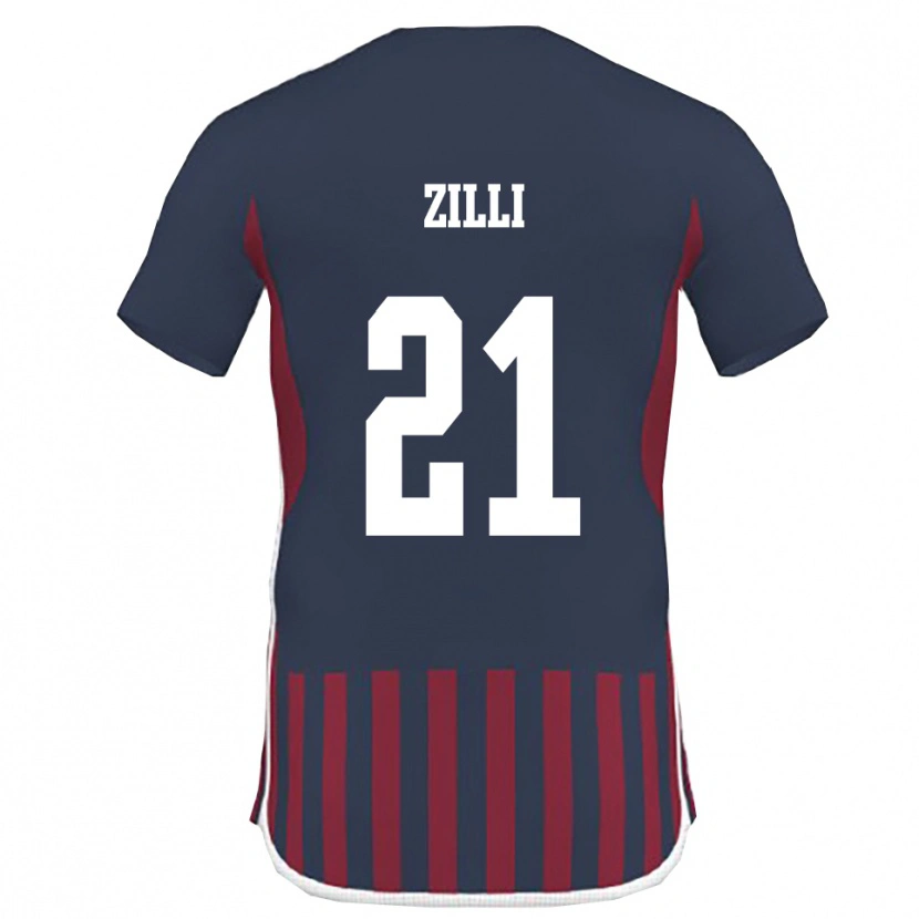 Danxen Herren Massimo Zilli #21 Marineblau Rot Heimtrikot Trikot 2025/26 T-Shirt Schweiz