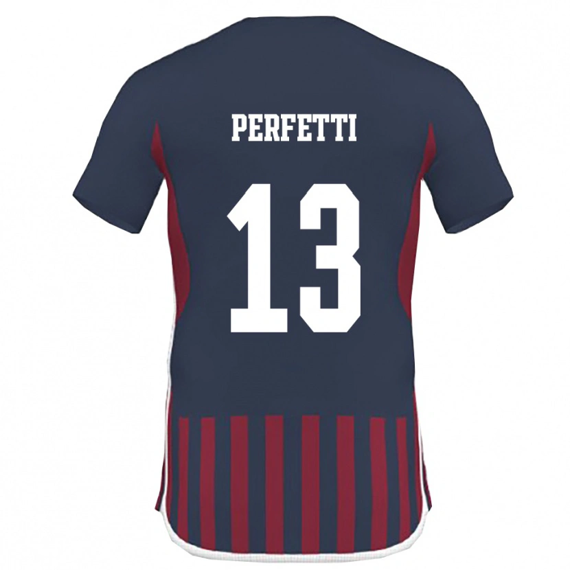 Danxen Herren Daniel Perfetti #13 Marineblau Rot Heimtrikot Trikot 2025/26 T-Shirt Schweiz