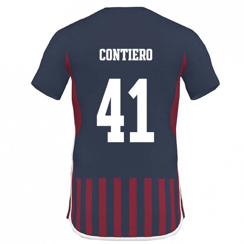 Danxen Herren Edoardo Contiero #41 Marineblau Rot Heimtrikot Trikot 2025/26 T-Shirt Schweiz
