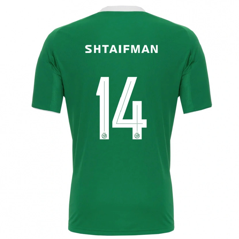 Danxen Herren Noam Shtaifman #14 Grün Weiß Heimtrikot Trikot 2025/26 T-Shirt Schweiz